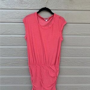 James Perse Sunset Red Ruched Sides Jersey Tank Dress size 2